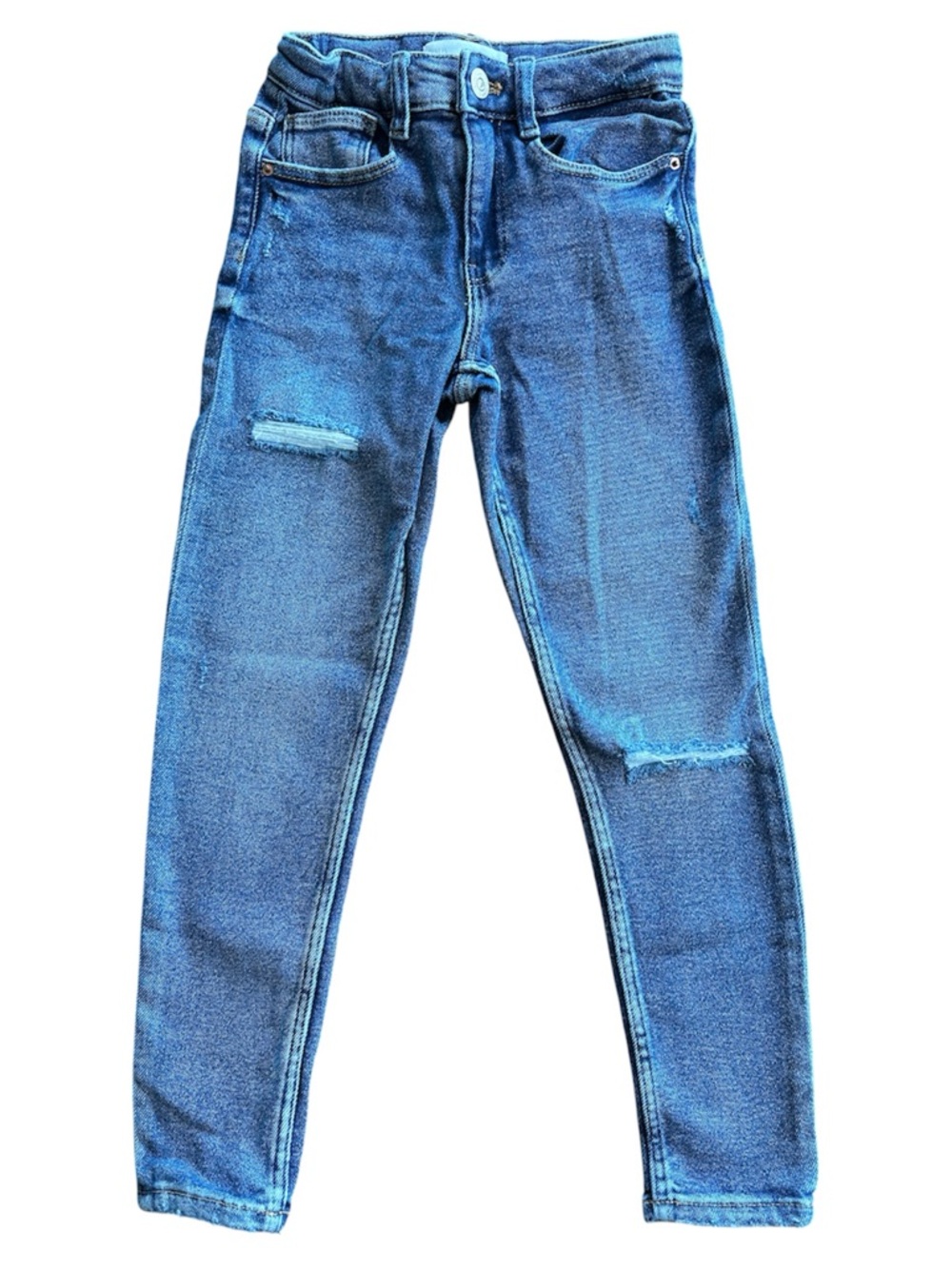 Zara Girls Distressed Denim Jeans Navy Blue | Size 9